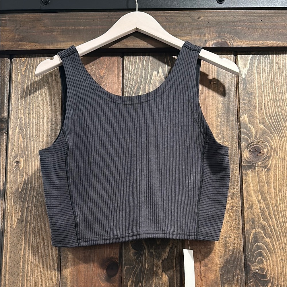 Lululemon Women's Gray Ribbed crop Tank Top